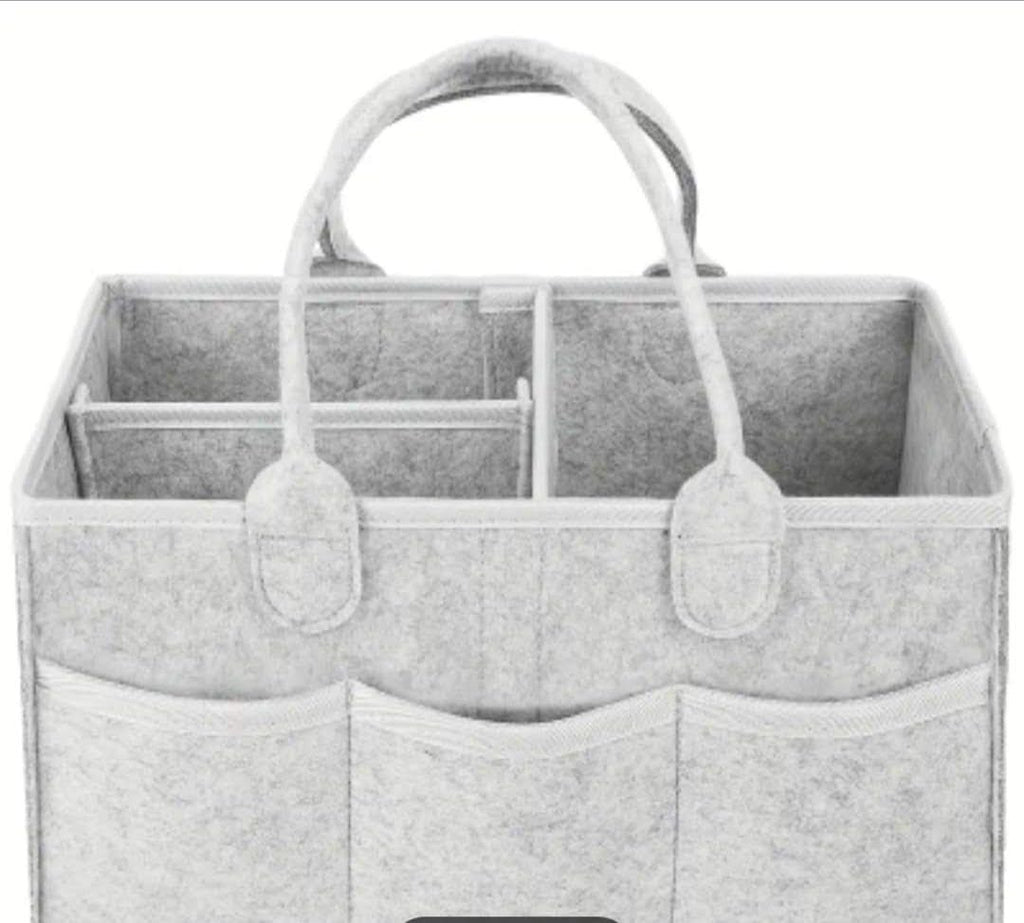 Everyday Baby Diaper Caddy organizer -Thick Heavy Duty Portable Nursery Storage Bin and Car Caddy Organizer - Felt Baby Diaper Bag for Storage with Handle –New Born Essentials Baby Gifts
