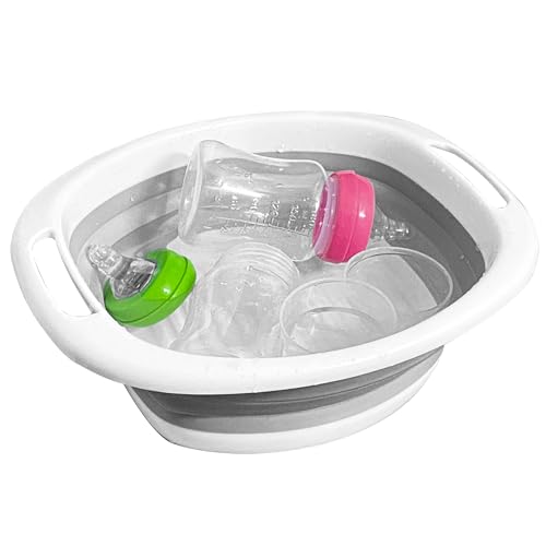 KEUYE Baby Bottle Wash BasinCollapsible Baby Bottle Dishwasher BasketsBaby Bottle Tub for SinkReusable Baby Bottle Sink Basket for Home and Travel